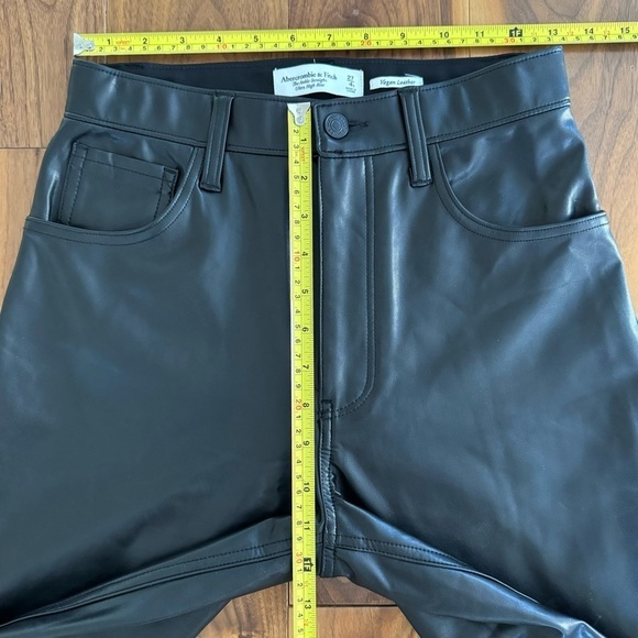 Abercrombie & Fitch Faux Leather Ankle Straight Ultra High Rise Pants 27 / 4 S - Picture 12 of 14